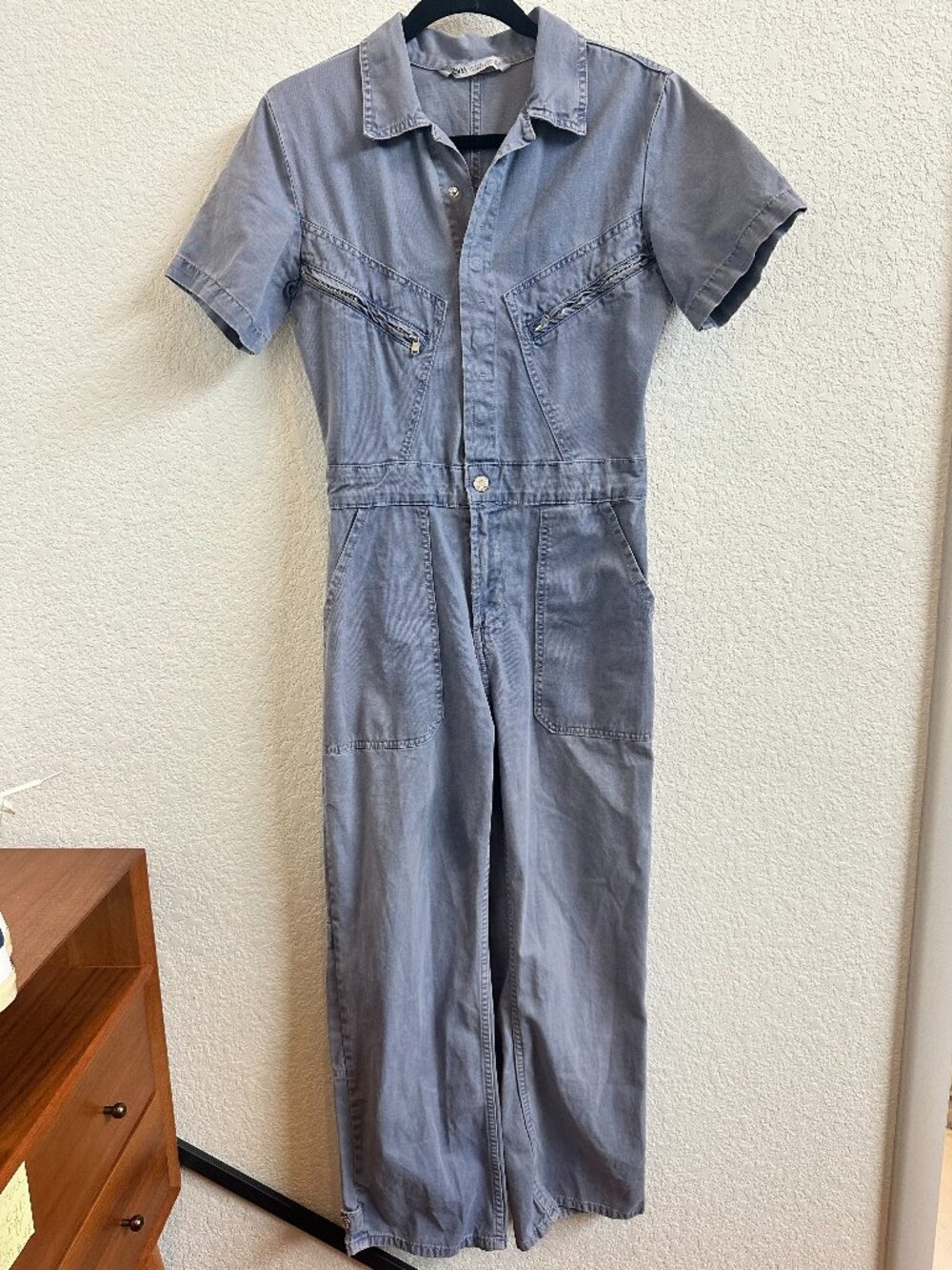 Zara, Pants Jumpsuit, Workwear, Small, Lightblue
